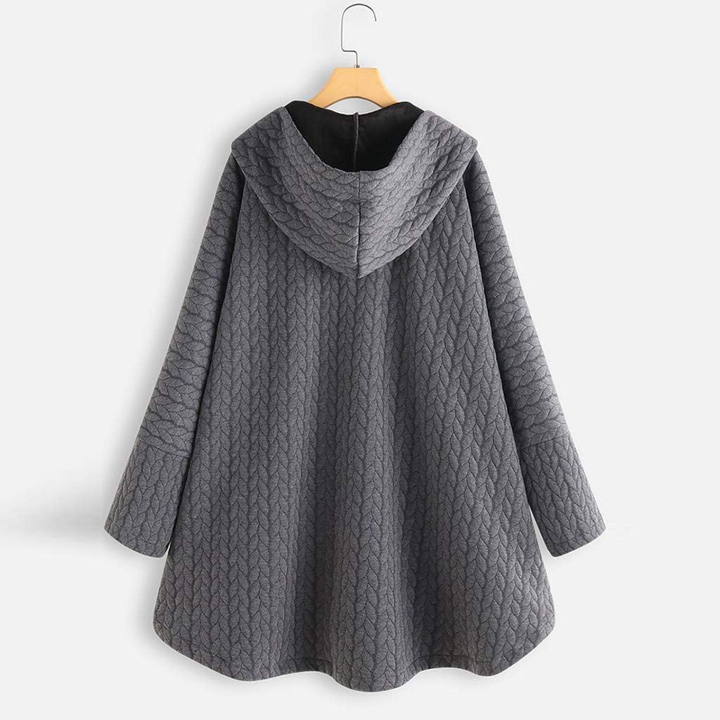 Alough Women Coat Plus Size Casual Button Pockets Warm High Low Long Sleeve Hooded Jacket Winter Fall Snow 5X Coats: Clothing