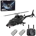 MindXplore WOLFBUSH AW-911 Airwolf 1/34 Helicopter, 2.4G 9CH Flybarless RC Helicopter Model with 6G/3D Stunt Mode and GPS Positioning (RTF/Mode 1/2 Switchable)