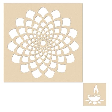 Incredible Gifts India DIY Rangoli Stencils for Floor - MDF Stencil (30cmx 30cm)