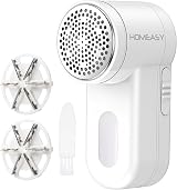 HOMEASY Fabric Shaver Portable Lint Remover 2 Speed 6-Leaf Blades White view 1