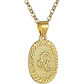 GOLDCHIC JEWELRY Gold Zodiac Necklace for Women Men, Constellation Coin Horoscope Astrology Pendant Necklaces Lucky Jewelry