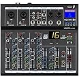 Weymic F4-Pro Professional Mixer | 4-Channel 2-Bus Mixer/w USB Audio Interface for Recording DJ Stage Karaoke Music Application