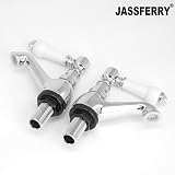 JASSFERRY Pair of Basin Taps Hot Cold White Ceramic Handle 1/4 Turn Chrome Set view 7