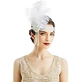 BABEYOND Flapper Headpiece for Women - Flapper Feather Headband 1920s Gatsby Headpiece Vintage Accessories for Women