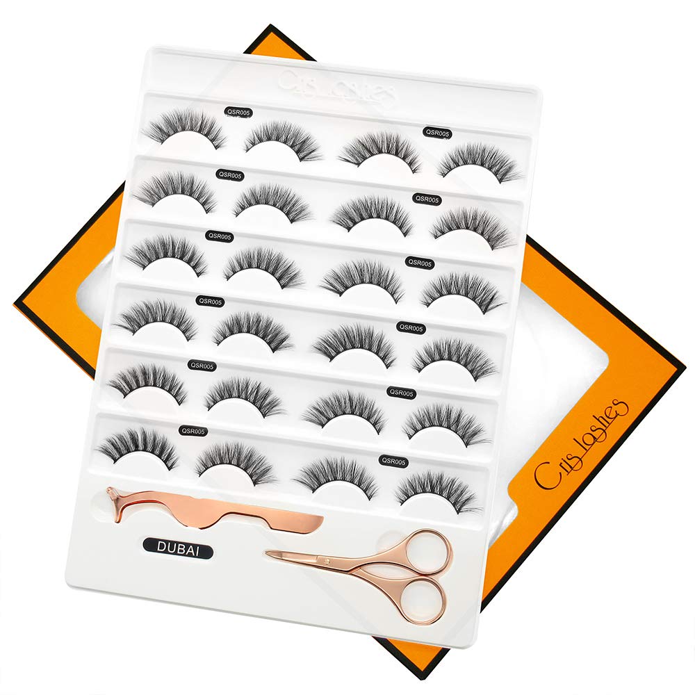 Faux Mink Lashes 3D Individual Faux Natural False Eyelashes 12 Pairs Bulk Handmade DUBAI QSR005