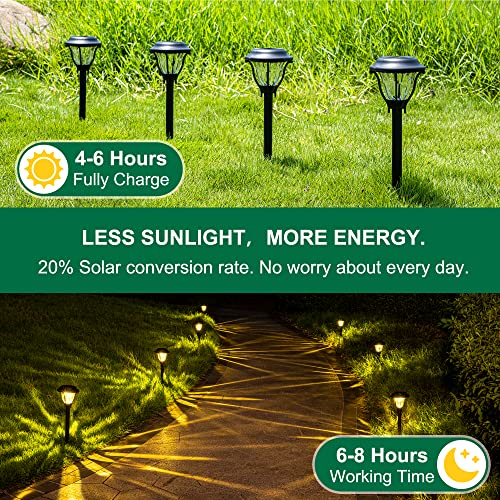 GIGALUMI Solar Garden Lights, 6 Pack Solar Yard Lights, Bright Solar