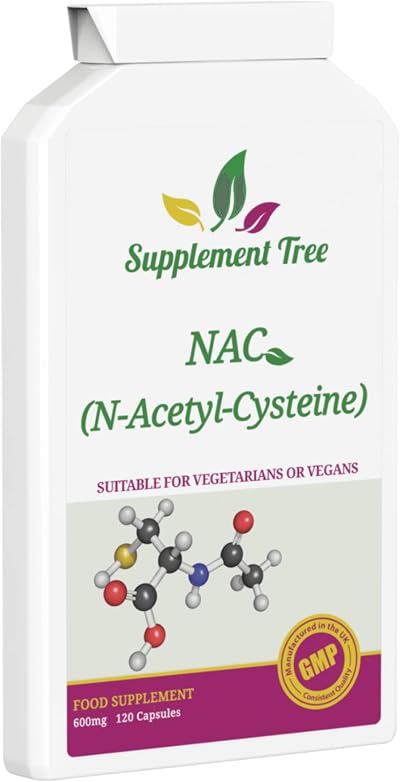 Supplement Tree NAC N-Acetyl-Cysteine 600mg 120 Capsules Vegan Formula