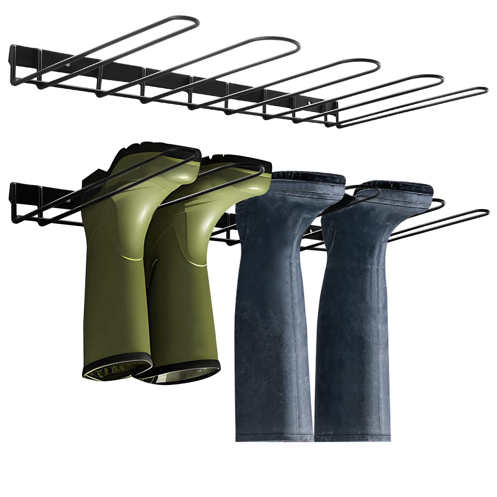 Photo 1 of 2 Pack Metal Boot Rack, Black Boot Organizer, Boot Holder, Shoe Tray for Entryway, Boot Rack for Entryway, Boot Storage Organizer Tall Boots (black)