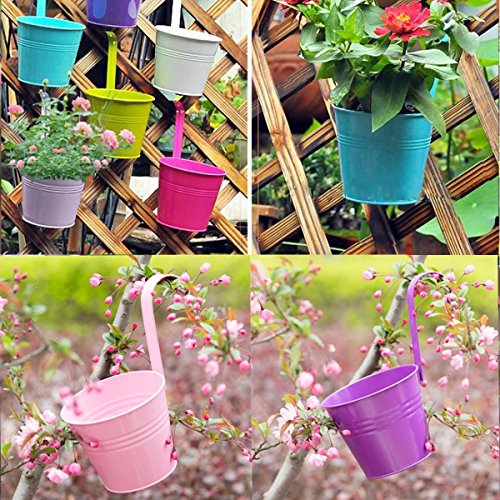 OGIMA 10 Piece Metal Iron Hanging Flower Pots,Multicolor Pricepulse