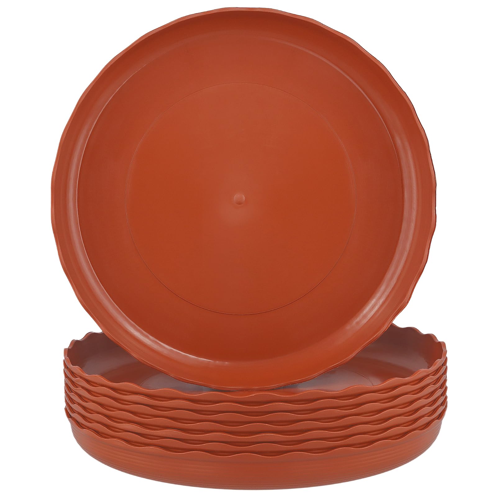 KOHAND 8 PCS 30cm Plant Saucers with Laciness, Plastic Plant Saucer Planter, Flower Pot Drip Trays for Indoor Outdoor Garden