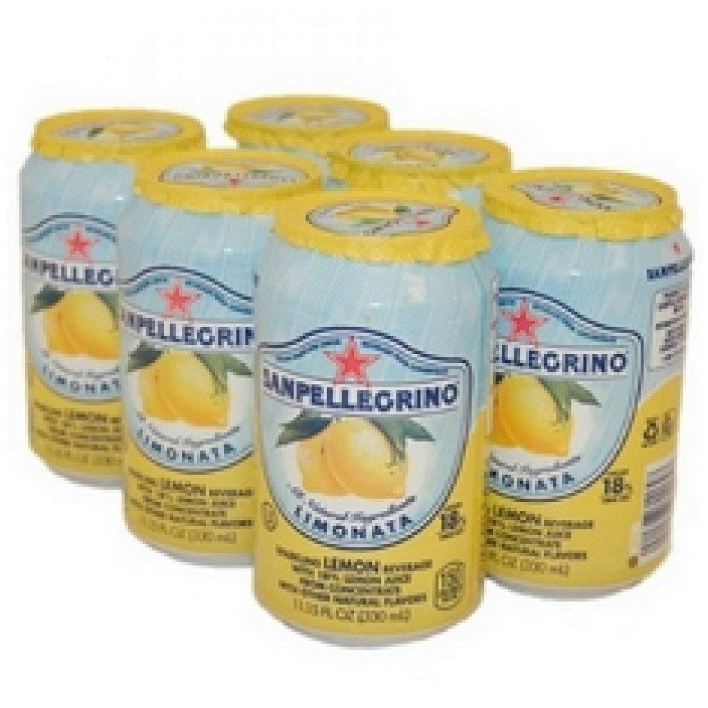 San Pellegrino All Natural Limonata Lemon Sparkling, 6 Pack Cans, Case