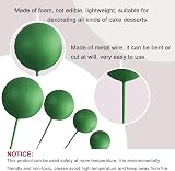ASTARON 20 Pcs Dark Green Ball Cake Topper Decorations Mini Balloons Cake Picks view 3