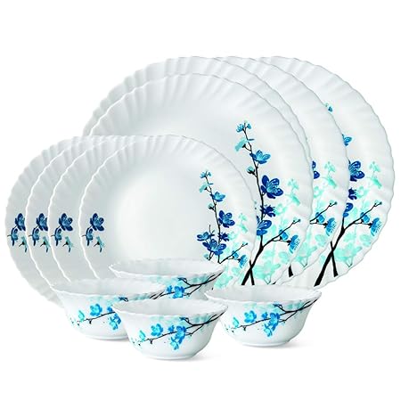 Larah by Borosil Mimosa 12 Pcs Dinner Set