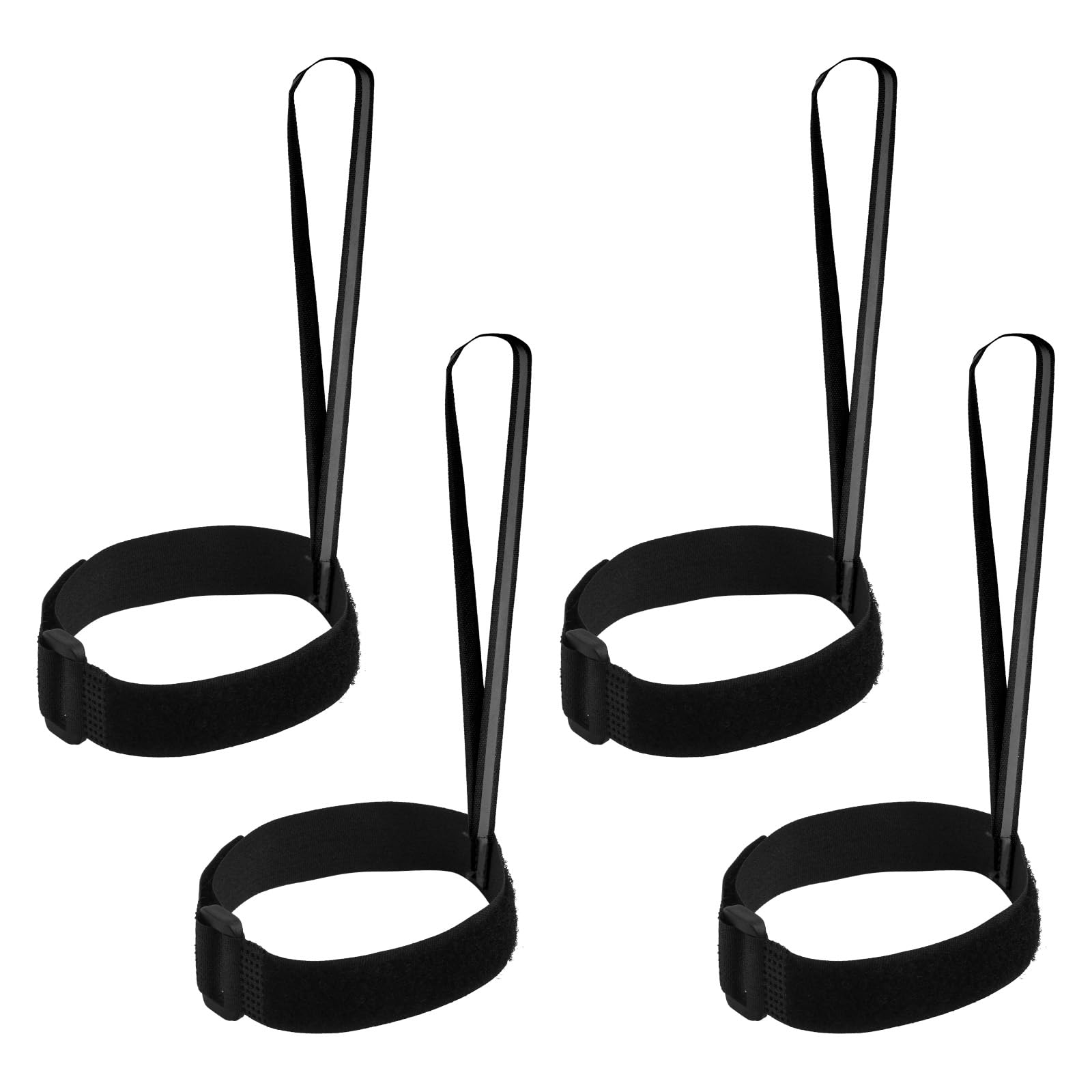 BOXOB 4pcs Ski Glove Leashes, 12.3x10 Inch Glove Straps Reflective Wrist Leashes Handcuffs Adjustable Non Lost Wrist Straps Snowboard Leashes for Ski Outdoor Sports Glove Hanging Accessories (Black)