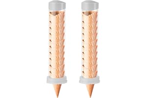 Tioncy 2 Pcs Ice Cream Cone Dispenser Waffle Cones Holder 16'' L x 3'' Dia with 2 Gaskets for Ice Cream Wall Mount