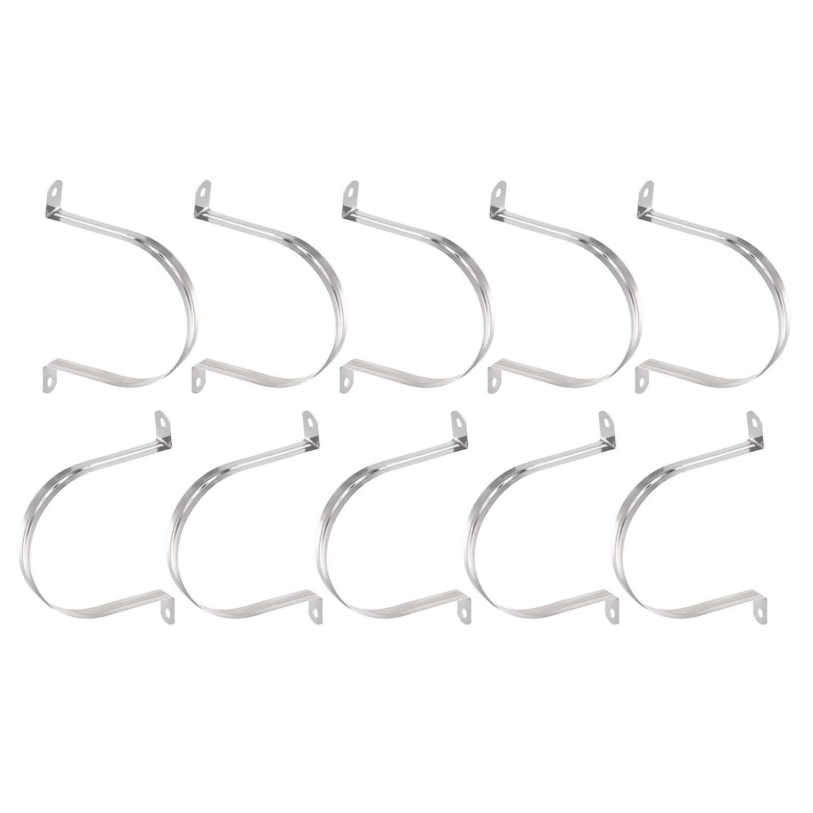 DTGN 18mm(W) Two Hole Strap - 12Pack - Good for Industrial 100mm Dia Pipe Fixing - 201 Stainless Steel Rigid Pipe Strap Clamp - Silver Tone