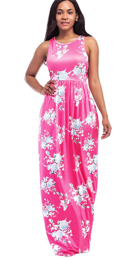 ThusFar Women\'s Floral Maxi Dress Red