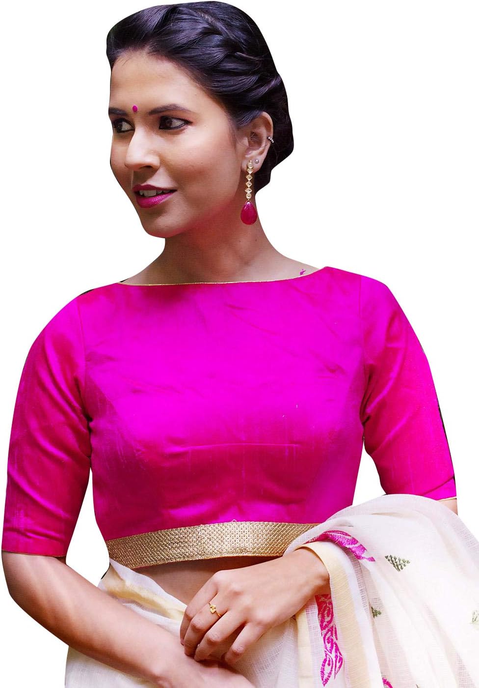 Women's Party Wear Stitched Readymade Bollywood Designer Indian Style Padded Blouse for Saree Choli Crop Top