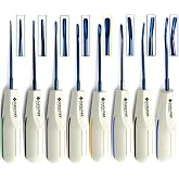 Dental Luxating Tooth Extracting Luxation Elevators Instruments (8Pcs with Blue Tips)
