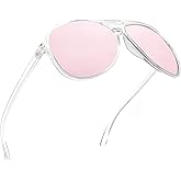 JIM HALO Polarized Aviator Sunglasses Men Women Oversize Plastic Driving Glasses