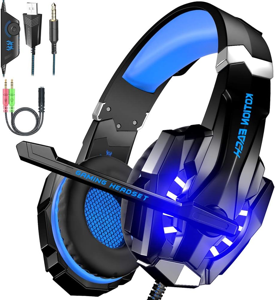 BENGOO G9000 Gaming Headset Over Ear Headphone with Mic and LED Light