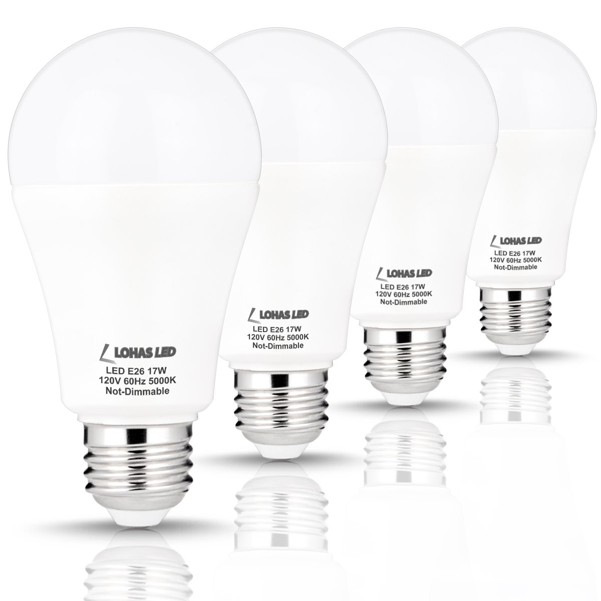 LOHAS A19 LED Lights, 17Watt (150 Watt Equivalent) LED Bulb, Daylight