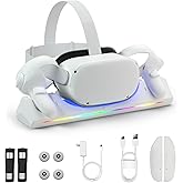 Bioherm Charging Dock for Oculus Quest 2, Magnetic Charging Station for Meta Quest 2 VR Headset & Controllers, with 2 Recharg