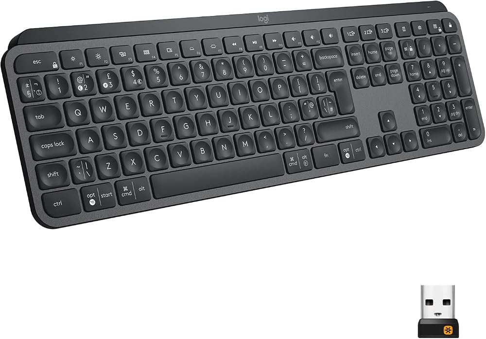 Logitech MX Keys Advanced Illuminated Wireless Keyboard UK QWERTY Graphite Black