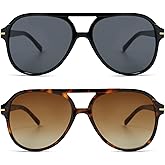 HERJOUR Retro Trendy Square Aviator Sunglasses Womens Mens 70s Classic Vintage Oversized Sun Glasses AR82174