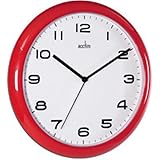 Acctim Wall Clock, Red, 25.5 cm L x 25.5 cm W