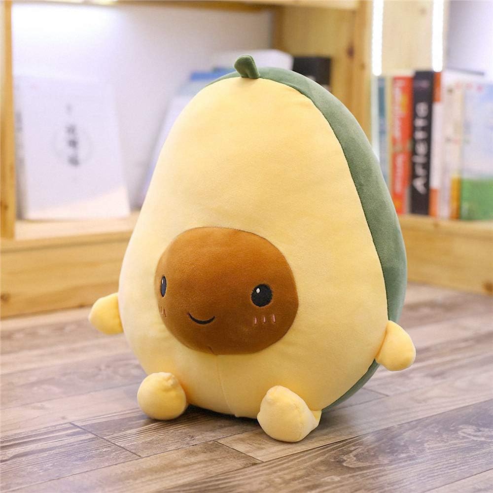 Cute Avocado Plush Toy 13.8" Avocado Stuffed Pillow Kawaii Fruit Plushies Gift for Girls Boys Friends