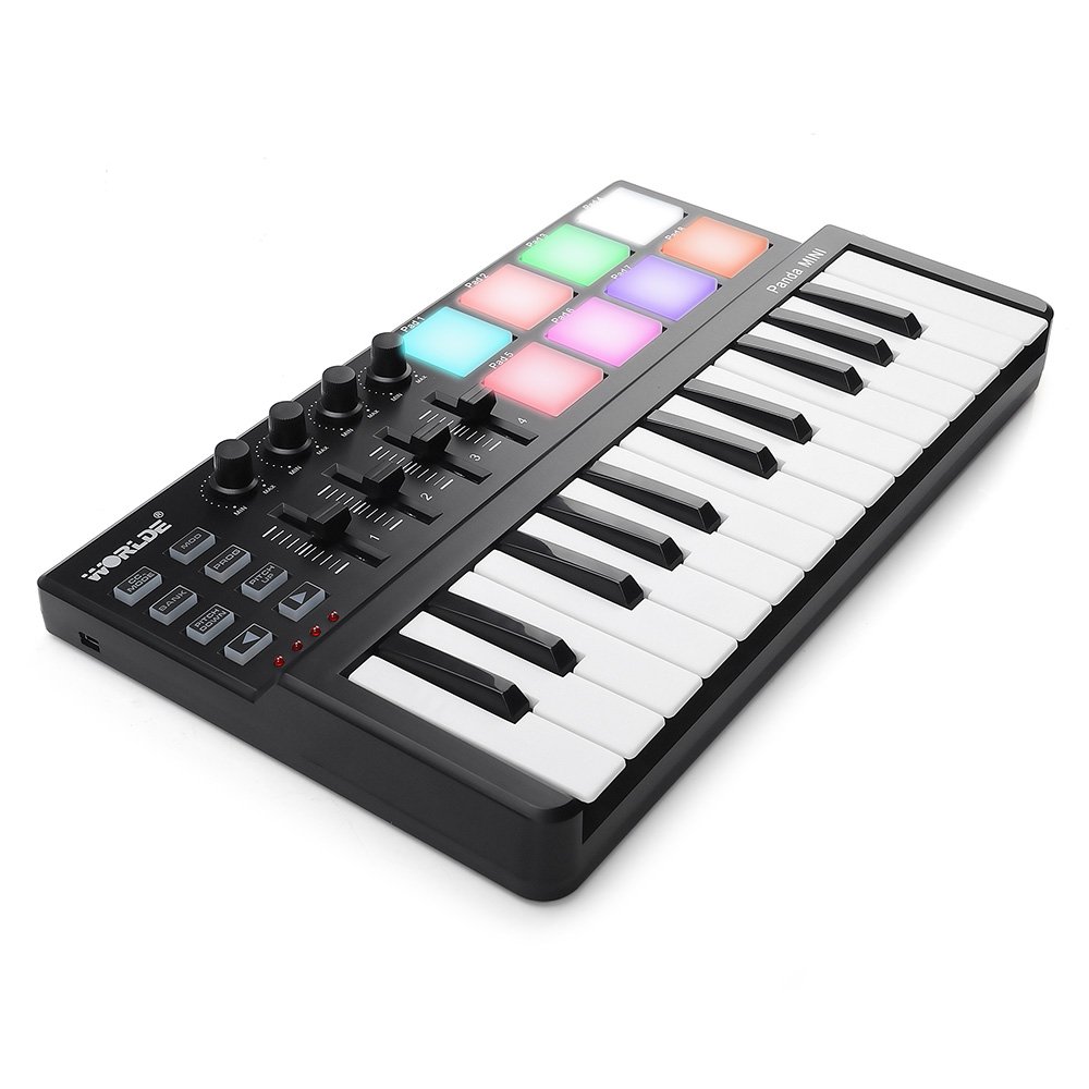 MIDI Keyboard 25 Keys, Worlde Panda MINI II USB Keyboard