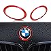 x xotic tech Front Hood Rear Trunk Emblem Logo Surrounding Ring Decoration Covers Trim Compatible with BMW 3 4 Series M3 M4 E36 E46 E90 (Red) - 2pcs 82mm & 75mm