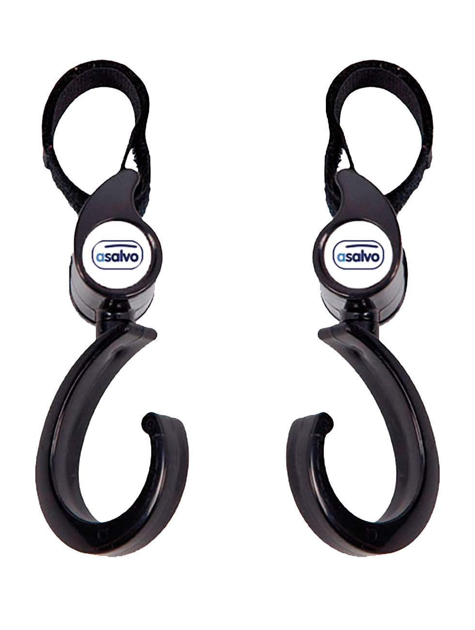 Asalvo Ganchos universales para sillas y carros color negro