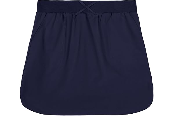 Izod Girls' School Uniform Pull-on Scooter Skirt with Undershorts, Knit Waistband & Functional Pockets, Wrinkle Resistant