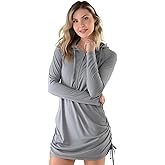 Palmyth Womens Swim Cover Up UPF 50+ Long Sleeve Hooded Dress with Pockets Sun Protection SPF Beach Coverup