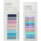 UniBright Sticky Tabs, 440 Pcs, 10 Color Sets, with Bookmark Ruler and Dispenser Use as Notebook Tabs Page Markers Page Tabs 