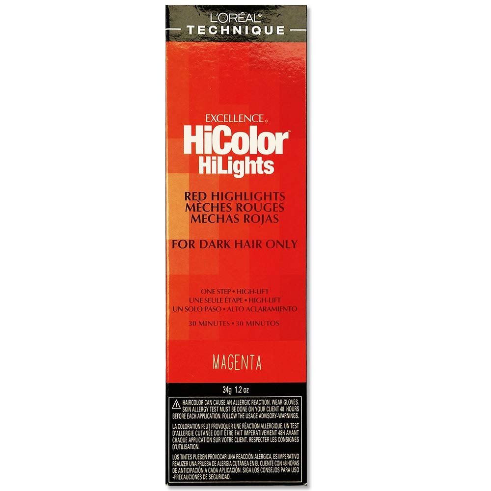 L'Oreal Technique HiColor Red HiLights - Intense Red Highlights for Dark Hair, No Pre-Lightening, Rich No-Drip Creme, Easy Application