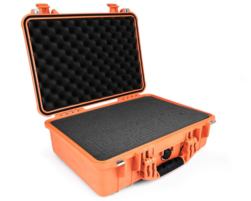 PELI 1500 Waterproof Camera Case, IP67 Rated, 40L Capacity, Made in Germany, With Customisable Foam Inlay, Orange — image 1