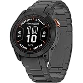 LDFAS Fenix 8/7X/6X Band, 26mm Titanium Metal [Super Scratch Resistant] Quick Fit Watch Strap Compatible for Garmin Fenix 7X Pro/6X Pro/5X Plus/Enduro 2/tactix 7 Bands