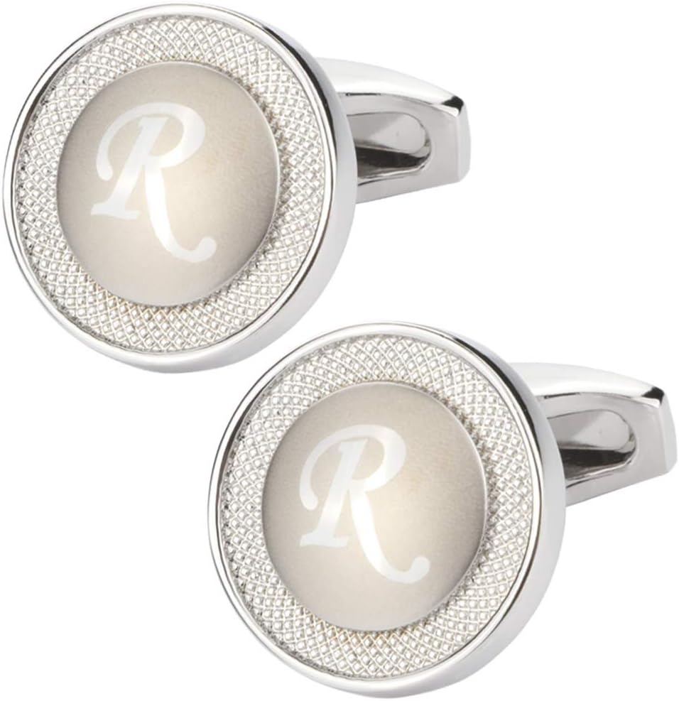 GWDCufflinks for Men Shirt Premium Quality Personalized Initials Alphabet A-Z Gift Box