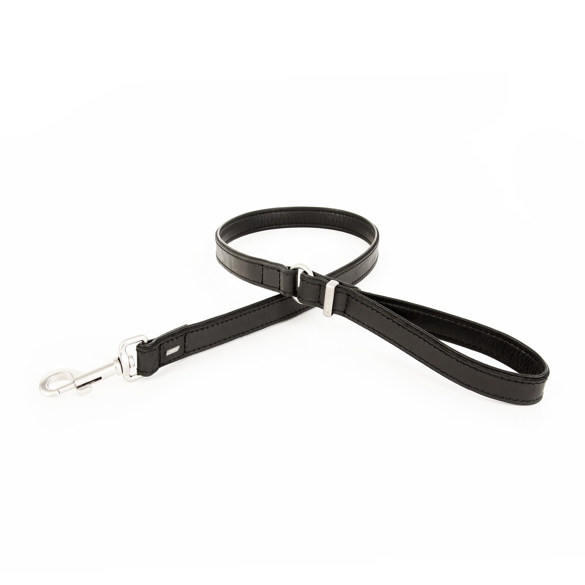 EZYDOG Oxford Leather Dog Lead | Small, Medium and Large Dogs, Full Grain Natural Leather, Adjustable, Padded Lining, Hard Wearing Dog Lead (Regular, Black)