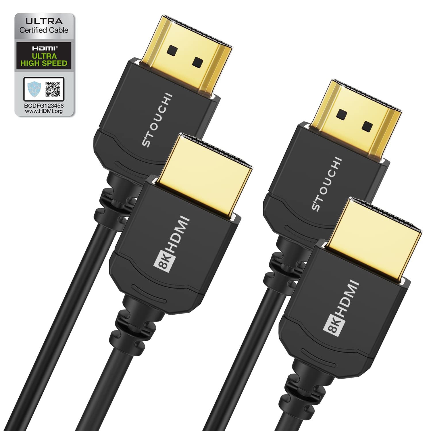 Stouchi Ultra Thin Hyper 1.5M Packs,Extremely Flexible 8K HDMI Cable,10K 8K120 4K120 144 Hz, eARC HDR10 4:4:4 HDCP 2.2&2.3 Dolby Compatible with PS5/Xbox/LG, HDMI 2.1 Cable 8K — image 1