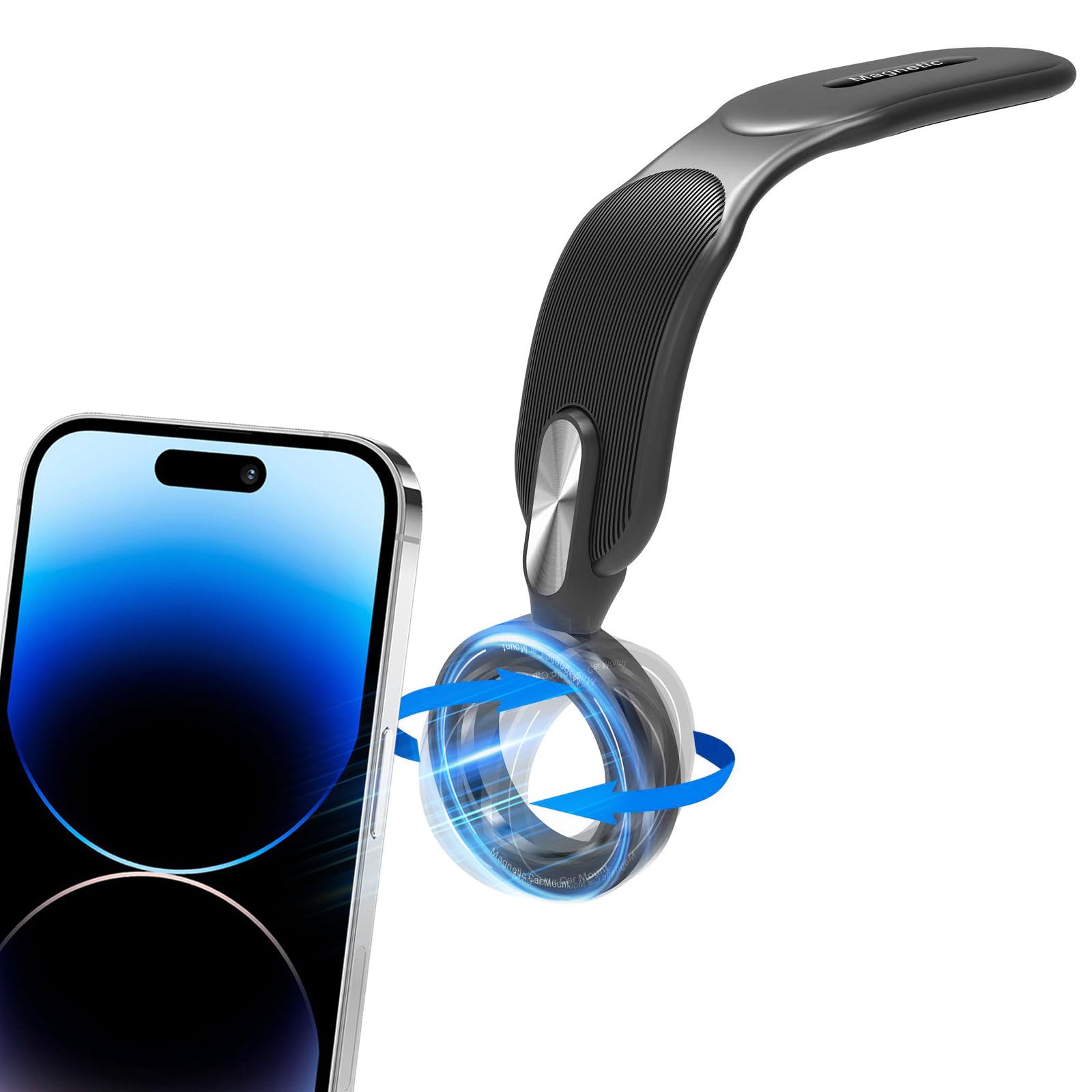 Olycism Magnetic Phone Car Mount 2024 Upgraded Rotable Phone Holder for Cars Magnet Car Phone Holder Magnetic with Flexible Low-Profile Mounting Arm Multiple Placement Options