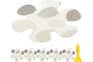 Veemoon 10pcs Gray Pebble Flower Non-Slip Bathtub Stickers Adhesive Anti-Skid Bathroom Decals for Indoor