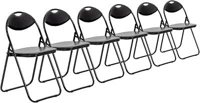 Harbour Housewares Black Padded Folding Chairs Pack of 6