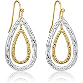 TOVABA Two Tone Geometric Dangle Earrings for Women Gold and Silver Trendy Drop Earrings Hypoallergenic Lightweight Dangle Earrings
