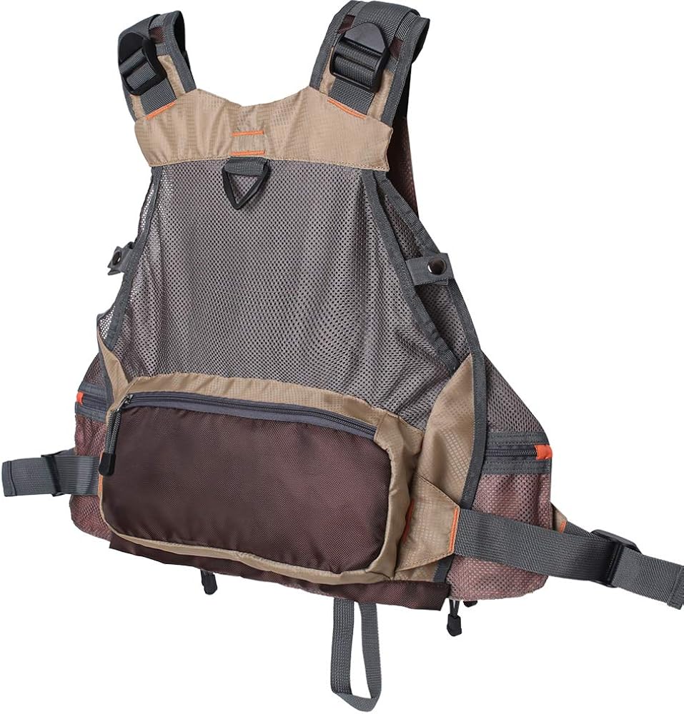 Kylebooker Fly Fishing Vest Anglers Mesh Adjustable Breathable for Men and Women, Khaki - Image 3
