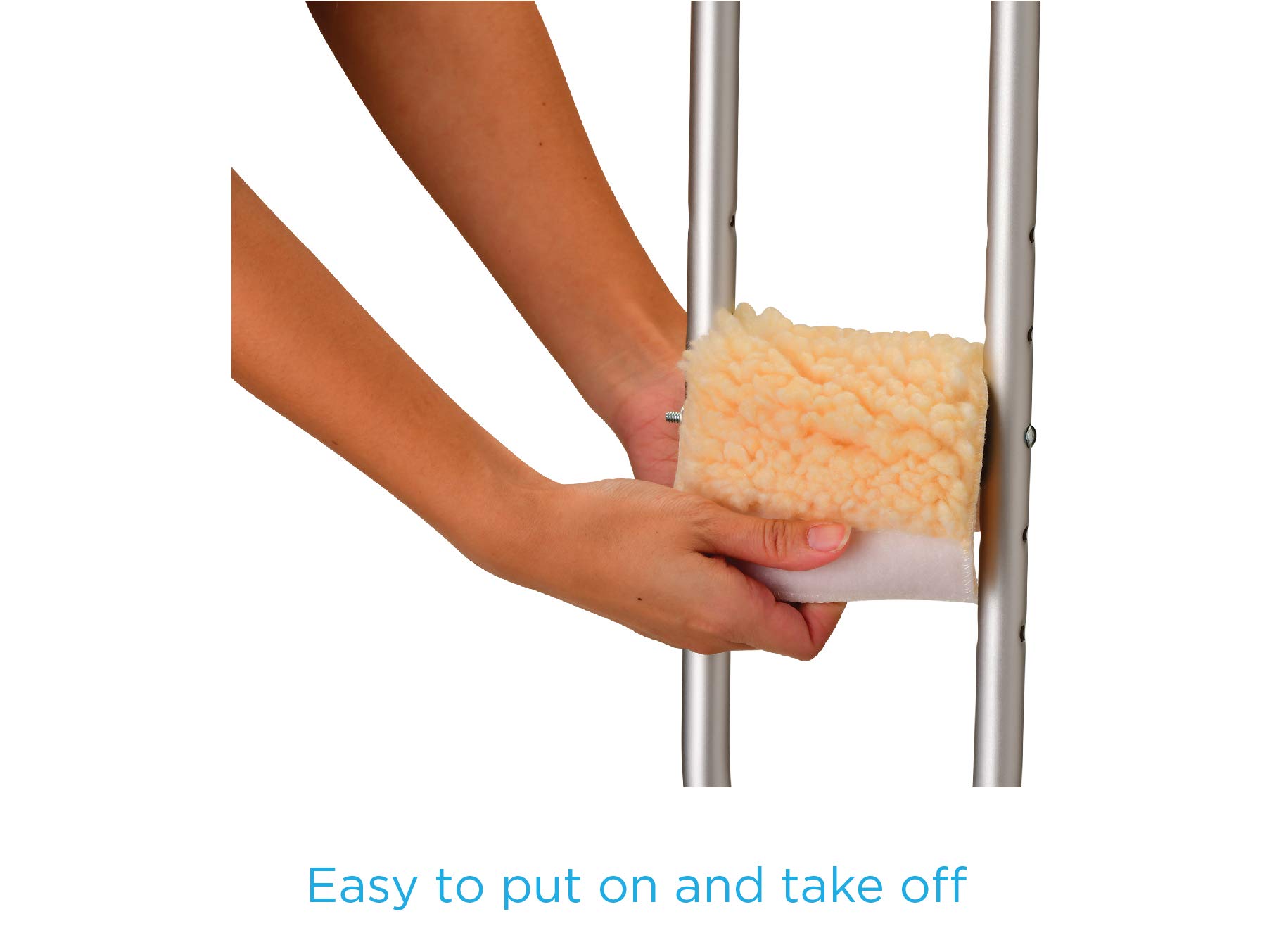 NOVA Medical Products Sheepskin Fleece Crutch Pads, Universal Fit