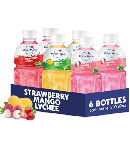 Amazon.com: Mogu Mogu Juice with Nata De Coco, Melon Flavored, 6 Pack